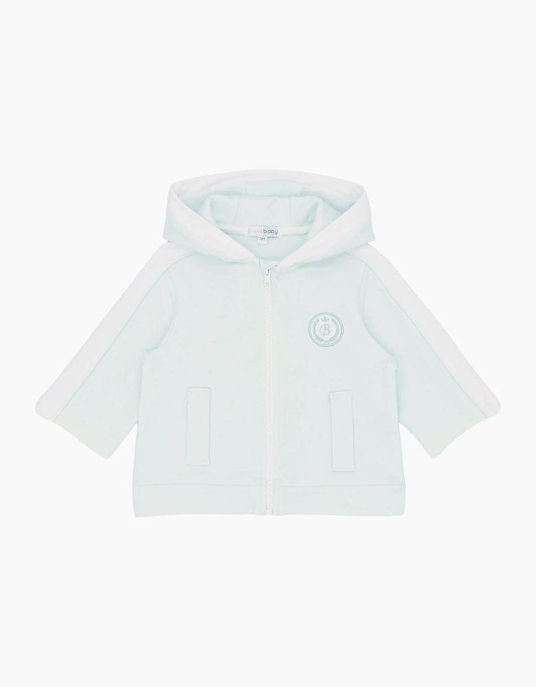 Boys Mint Green Sporty Jersey Jacket