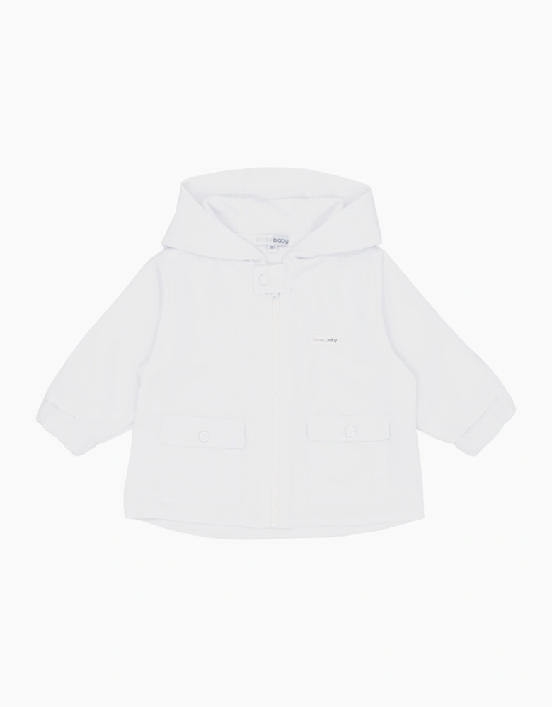 Boys White Soft Cotton Summer Jacket
