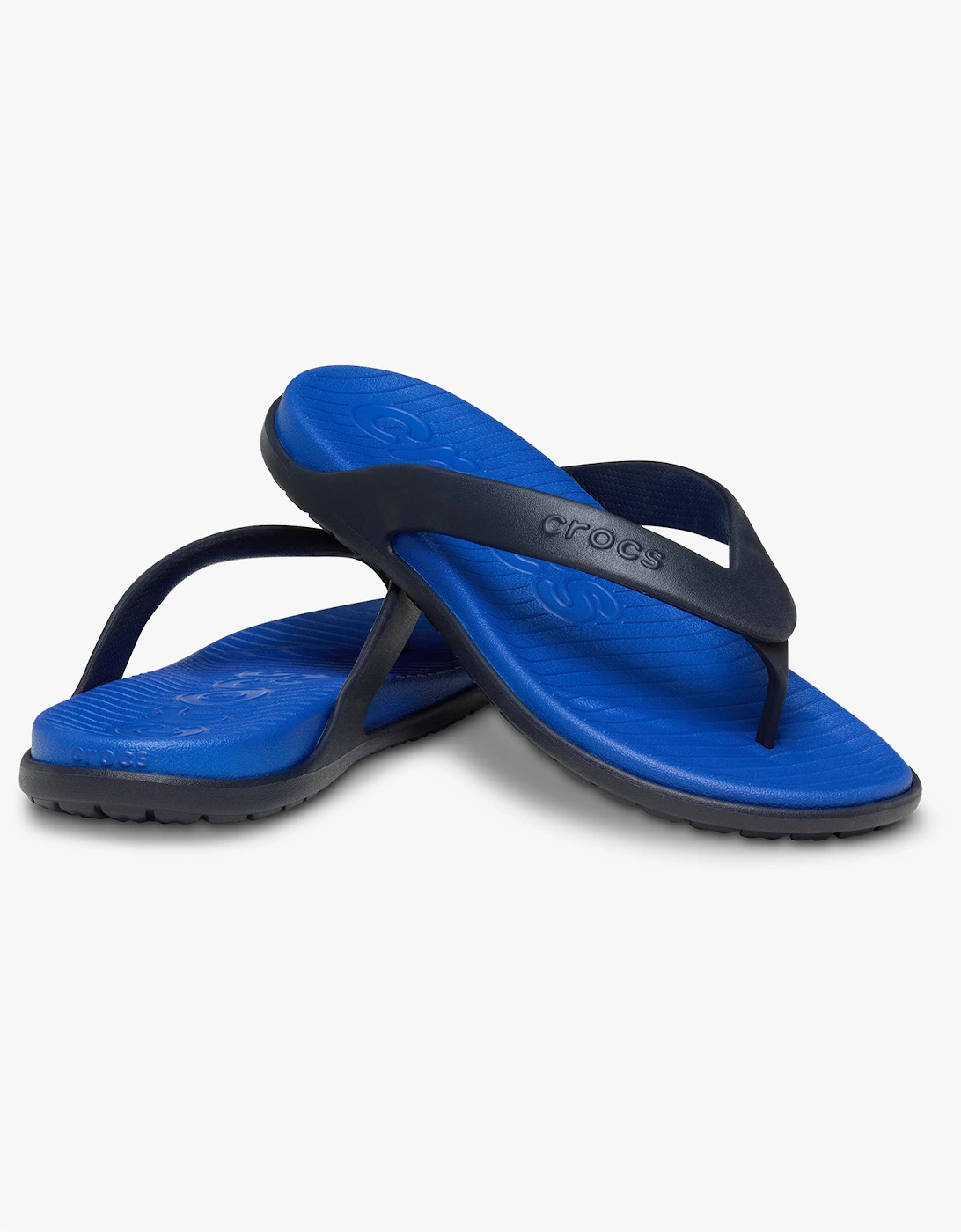 Crocs Men's Blue Coast Flip Flip-Flops Bolt/Deep Navy - Size: 9
