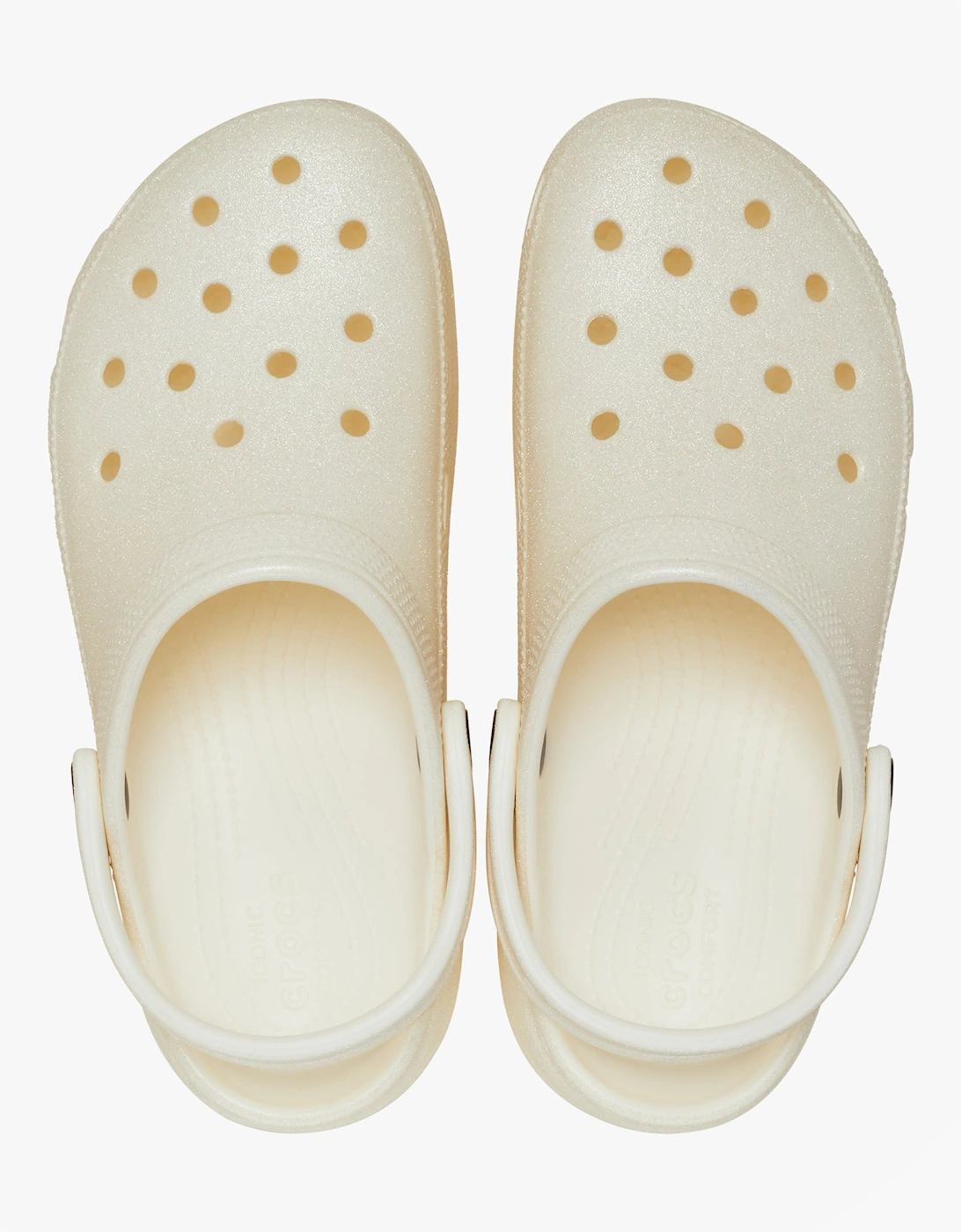 CLASSIC PLATFORM GLITTER Womens Clogs Chalk