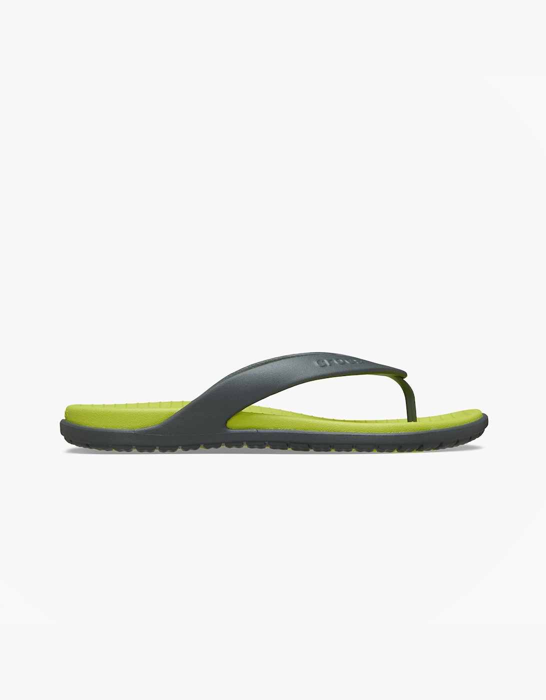 Crocs Men's Green Coast Flip Flip-Flops Slate Grey/Citrus - Size: 11