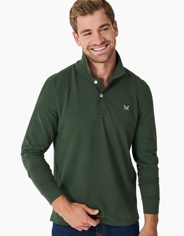 Mens Pique Long Sleeve Polo Shirt