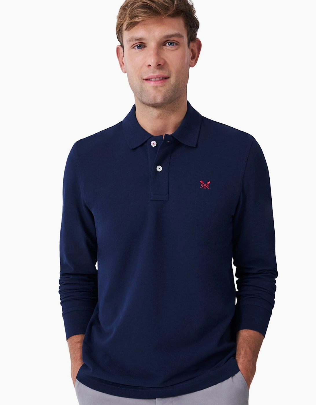 Mens Pique Long Sleeve Polo Shirt, 2 of 1
