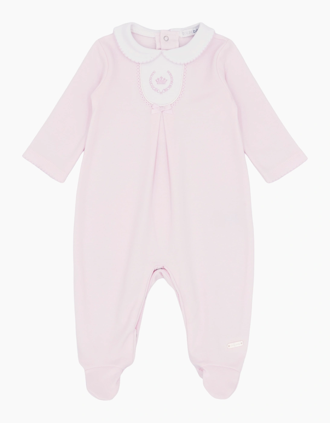 Girls Pale Pink Soft Cotton Babygrow, 2 of 1