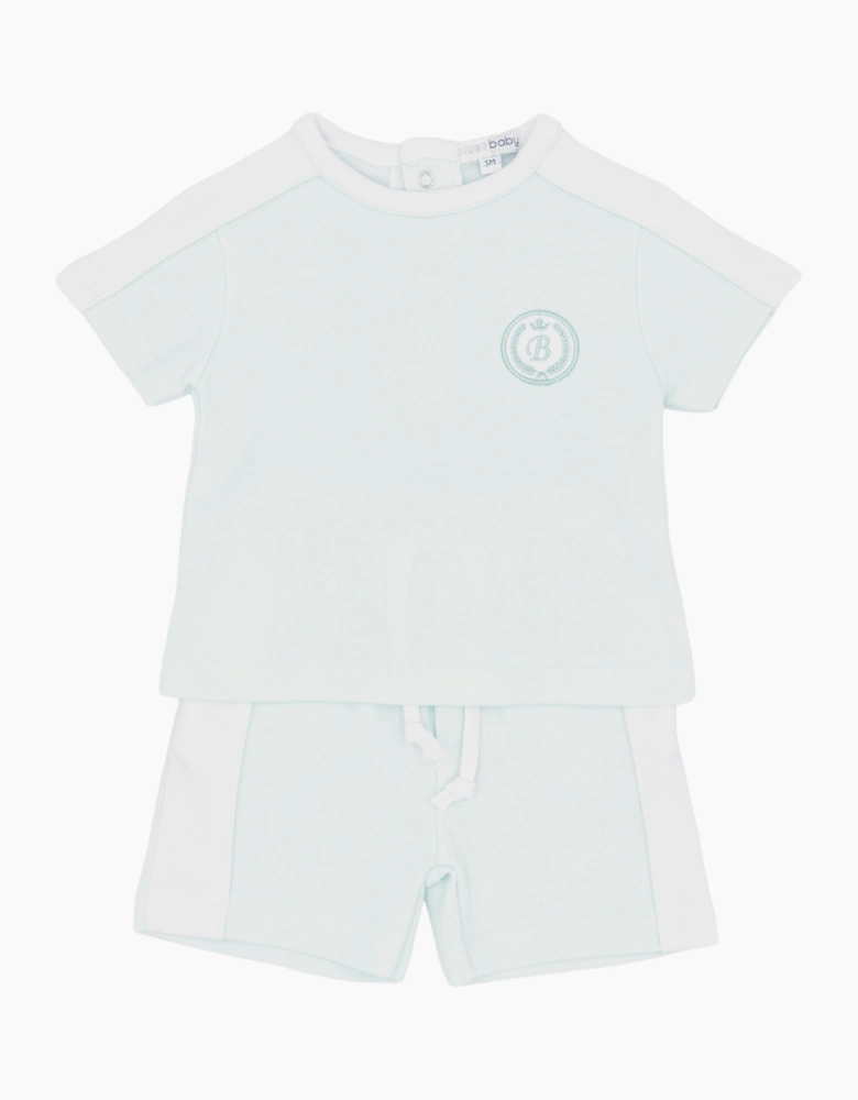 Boys Mint Green Sporty Jersey Short Set