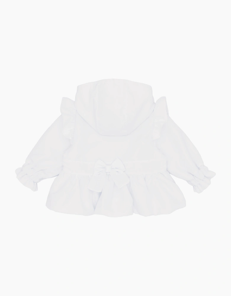 Girls White Soft Cotton Summer Jacket