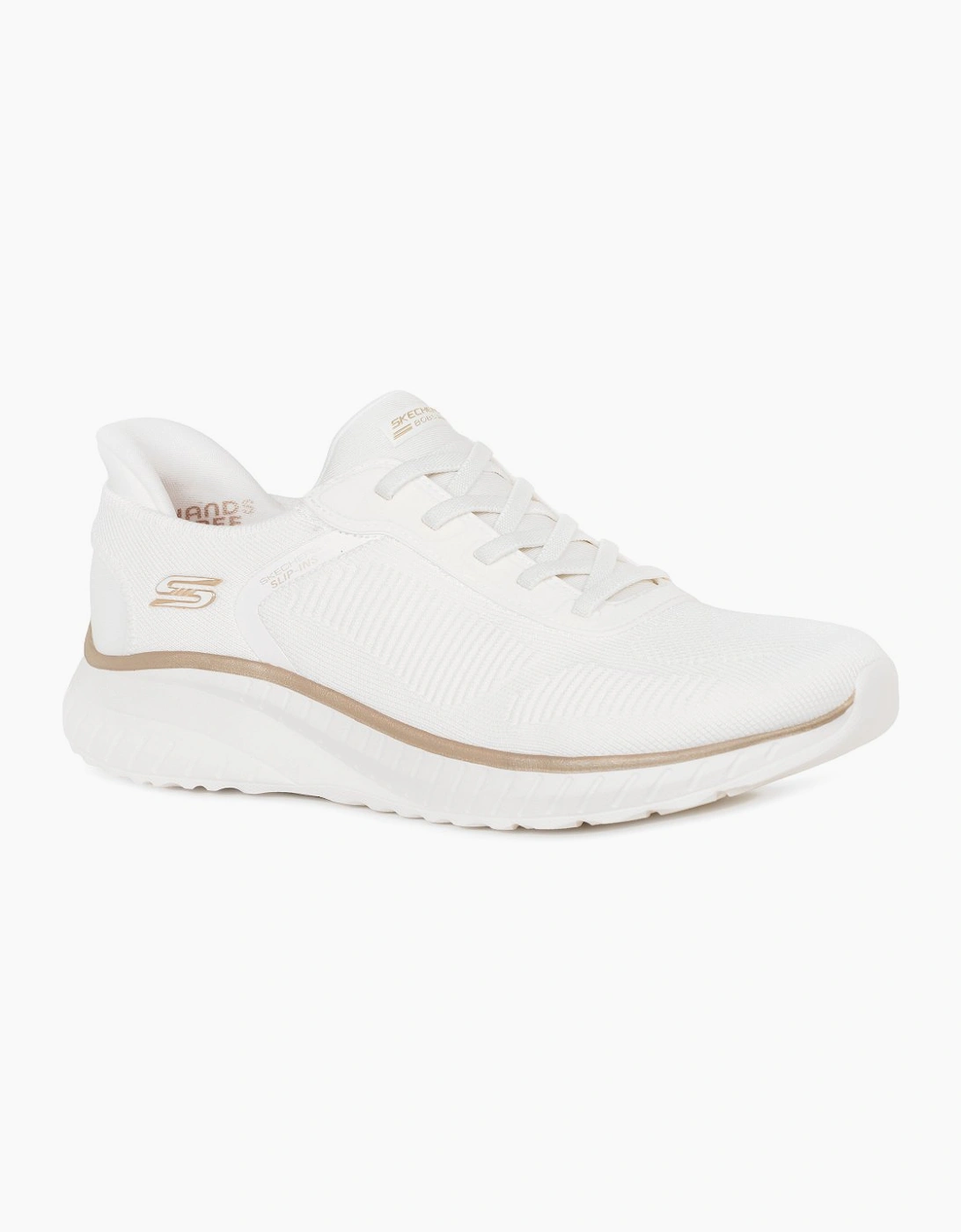 Skechers Women's White Bobs Squad Chaos Slip In Trainers - Size: 3