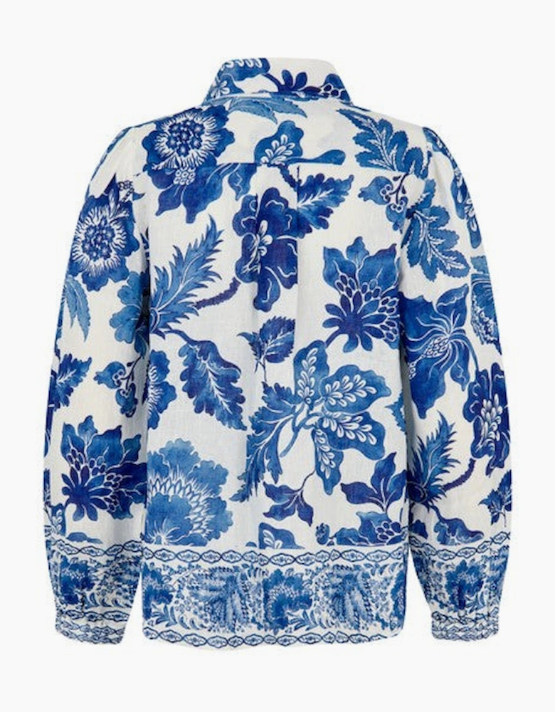 SiomaDEA shirt with balloon sleeves in blossoming print