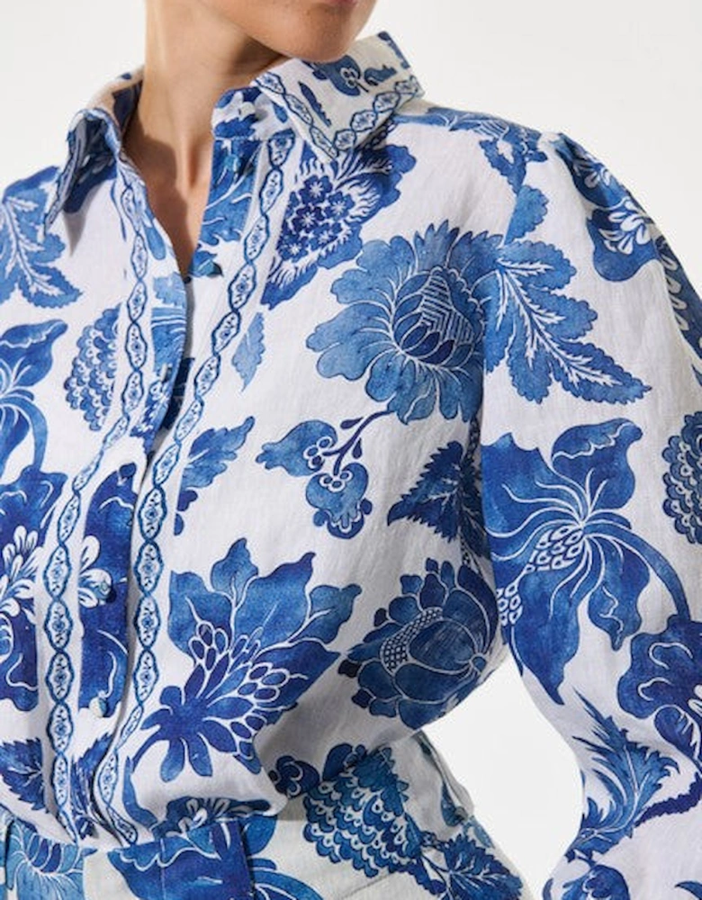 SiomaDEA shirt with balloon sleeves in blossoming print