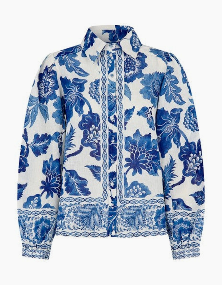 SiomaDEA shirt with balloon sleeves in blossoming print