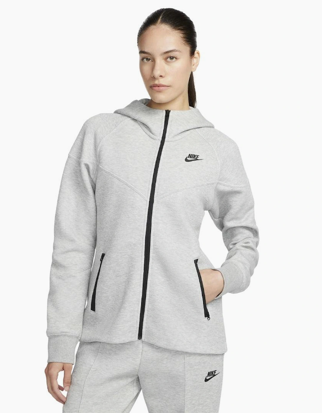 Womens/Ladies Plain Full Zip Hoodie