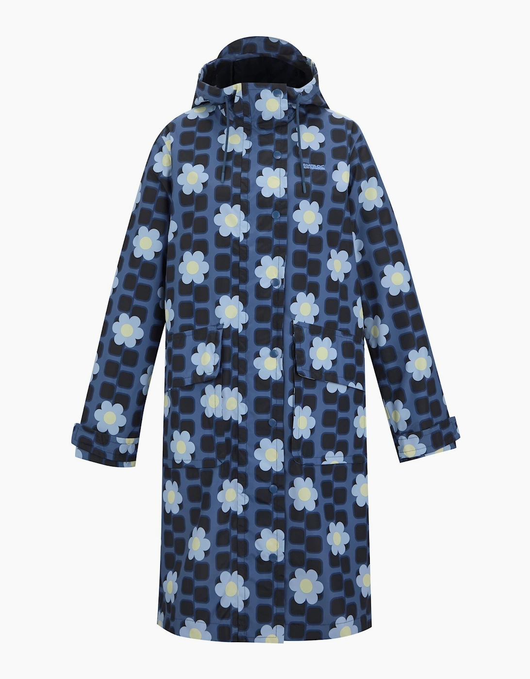 Regatta Women's Blue / Orla Kiely Floral Long Length Waterproof Jacket - Size 20
