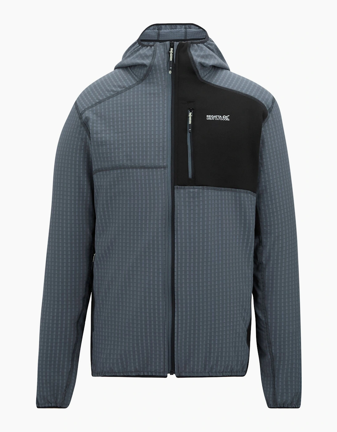 Regatta Men's Storm Grey Black Alven Full Zip Fleece Jacket - Size: L