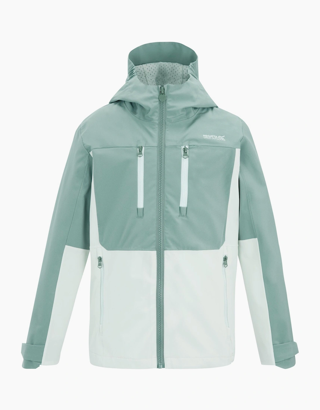 Regatta Boys Green 'S Childrens/ Highton Monochrome Waterproof Jacket - Size: 14 Years Kids