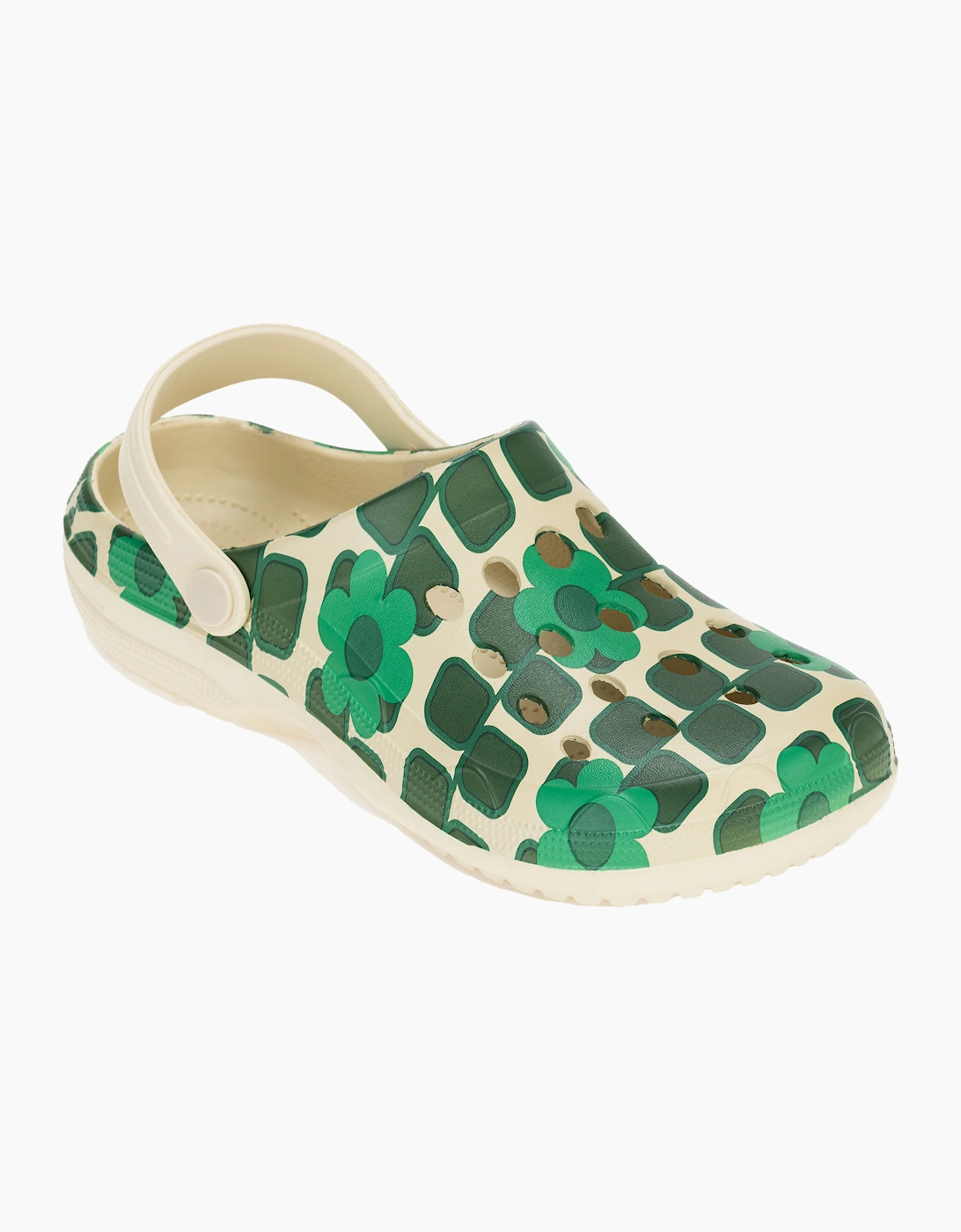 Regatta Women's Green / Orla Kiely Giant Square Flower Clogs  6 Size 6 Uk