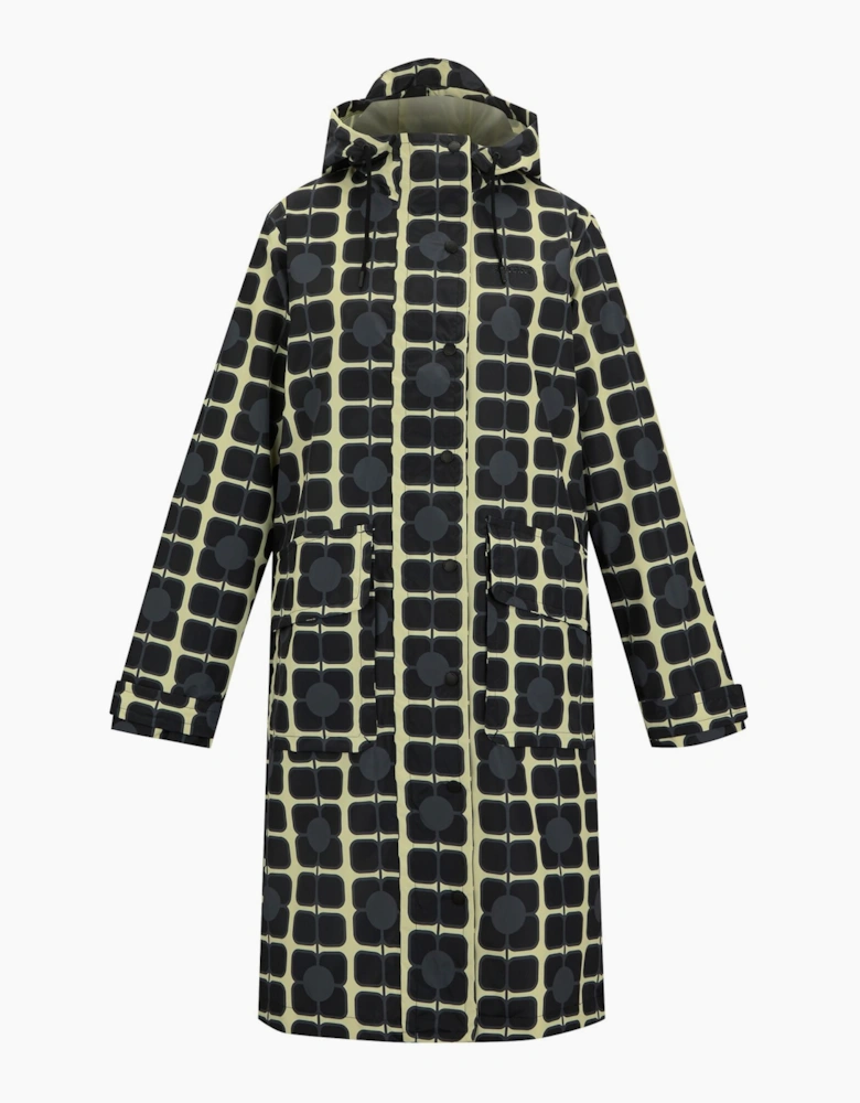 Womens/Ladies Orla Kiely Poppy Long Length Waterproof Jacket
