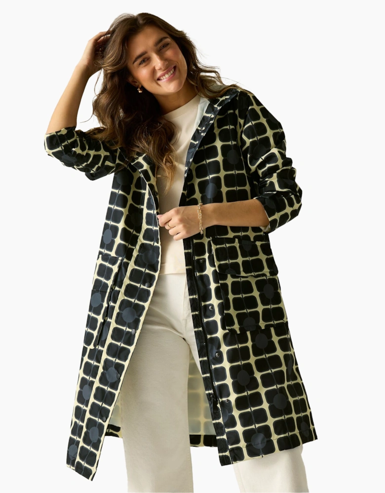 Womens/Ladies Orla Kiely Poppy Long Length Waterproof Jacket