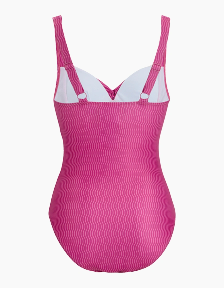 Womens/Ladies Sakari Retro Wave Tummy Control One Piece Swimsuit