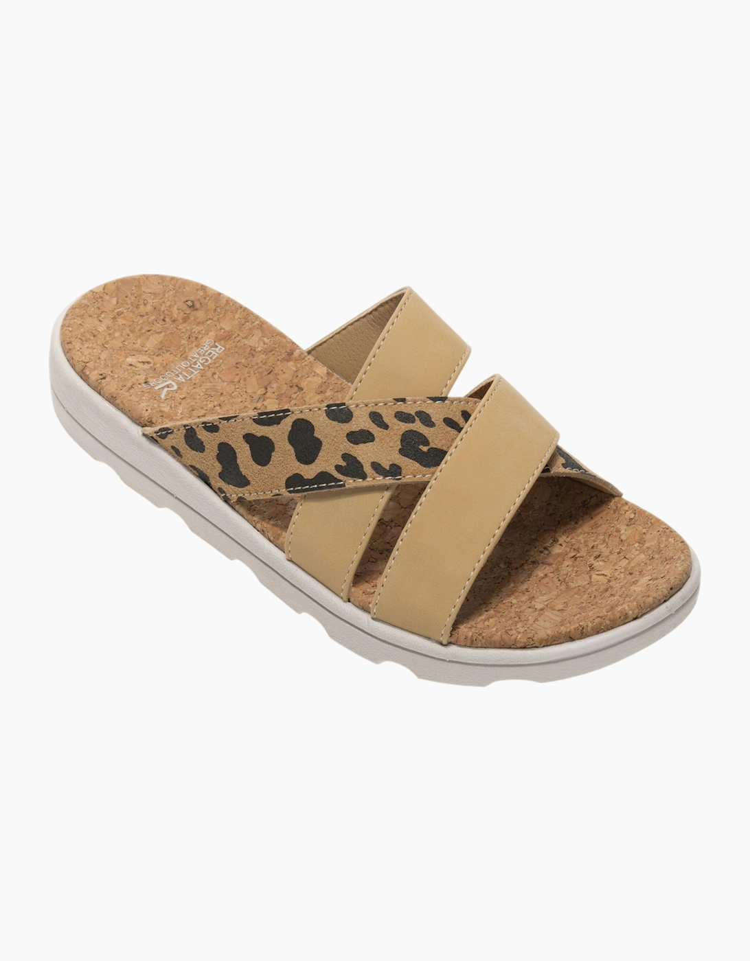 Womens/Ladies Cassie Leopard Pattern Sandals, 6 of 5