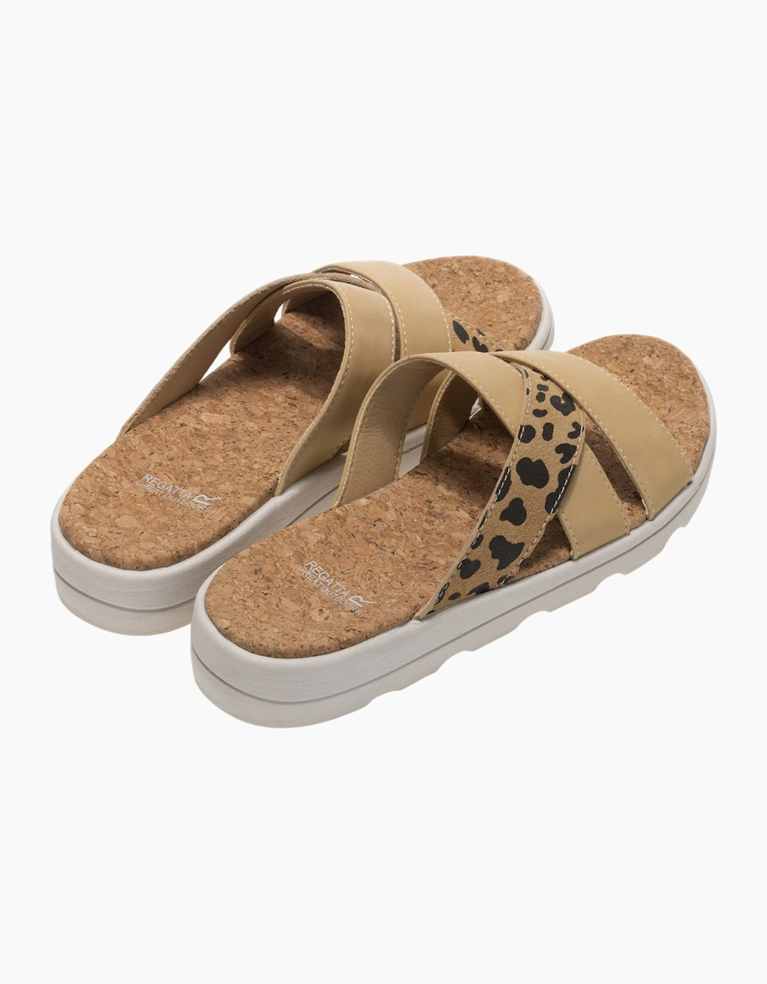 Womens/Ladies Cassie Leopard Pattern Sandals