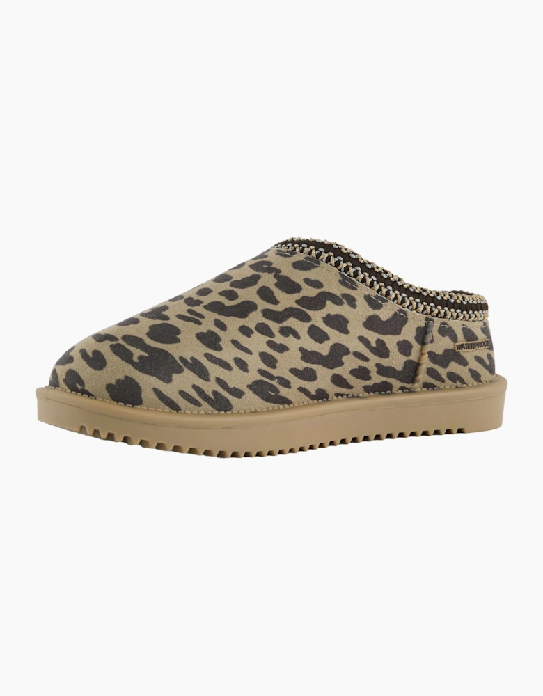 Womens/Ladies Risley Leopard Print Mules