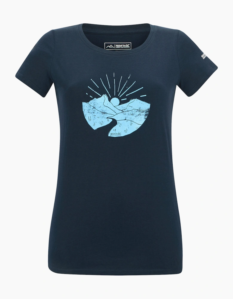 Womens/Ladies Breezed Mountain Scene T-Shirt