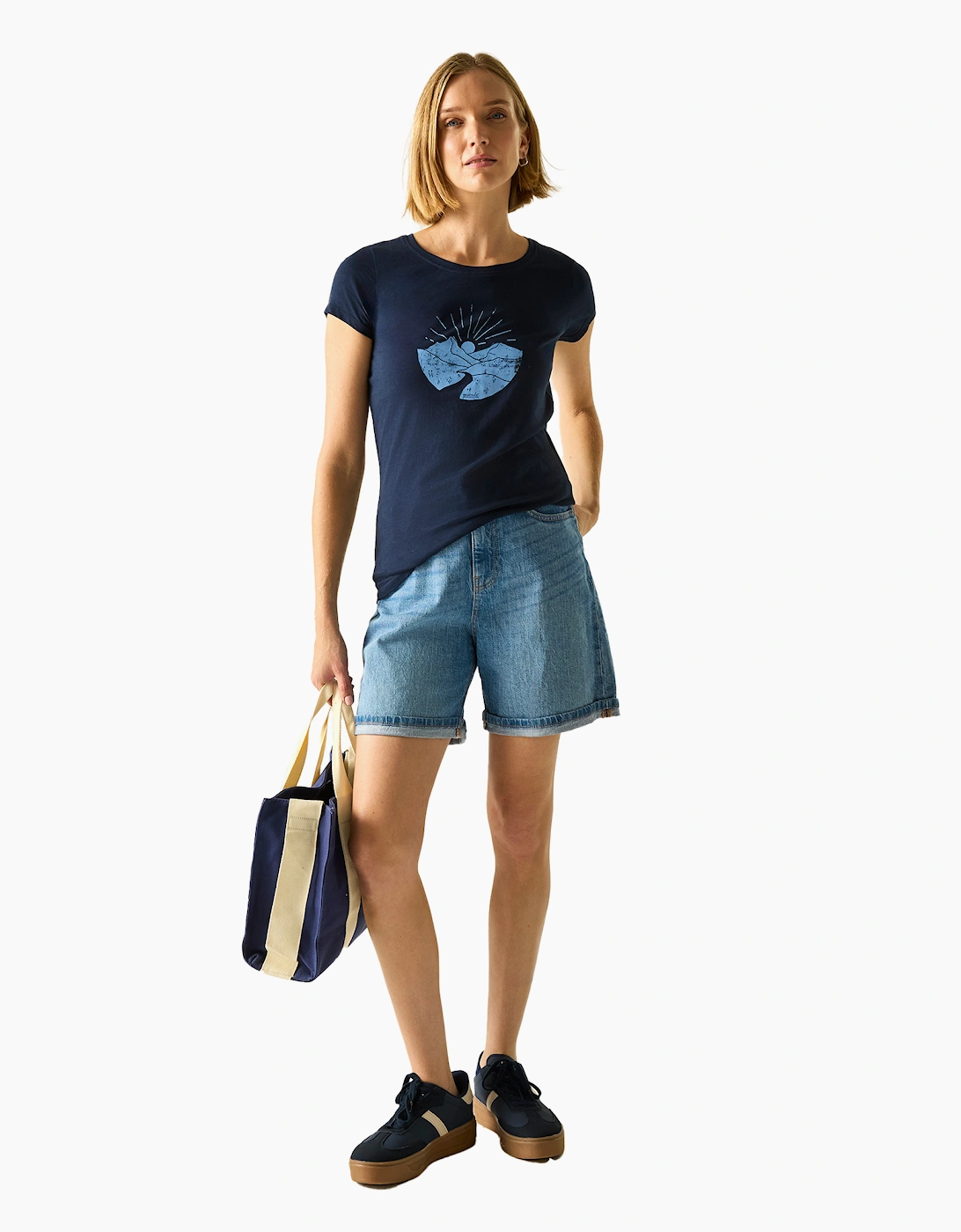 Womens/Ladies Breezed Mountain Scene T-Shirt