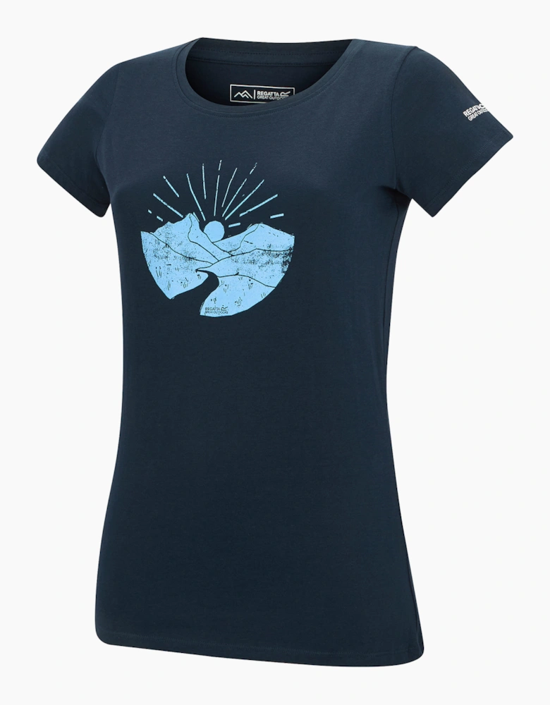 Womens/Ladies Breezed Mountain Scene T-Shirt