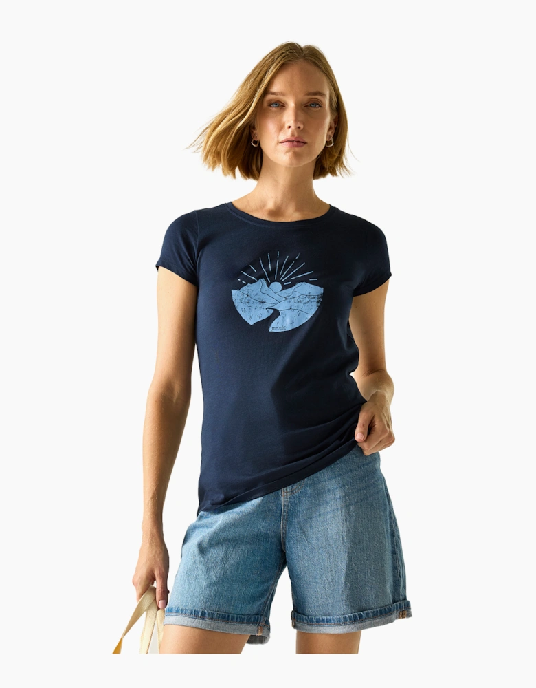 Womens/Ladies Breezed Mountain Scene T-Shirt