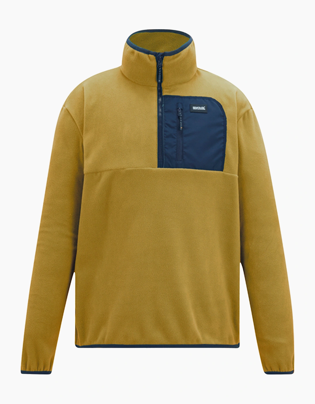 Regatta Men's Wood Brown Navy Frankie Half Zip Fleece Top - Size Xl