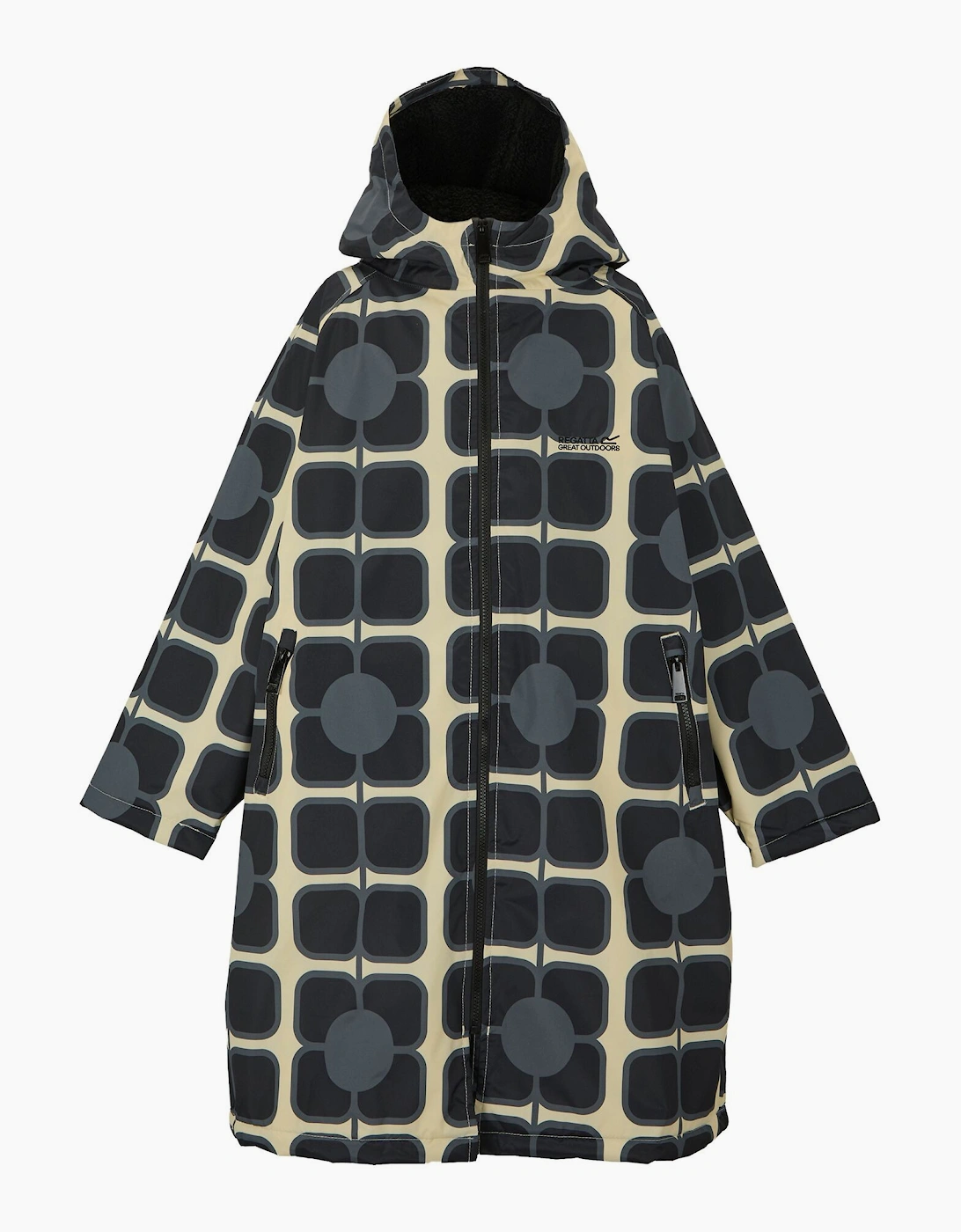 Regatta Girl's Regatta Girls Orla Kiely Poppy Changing Robe - Monochrome