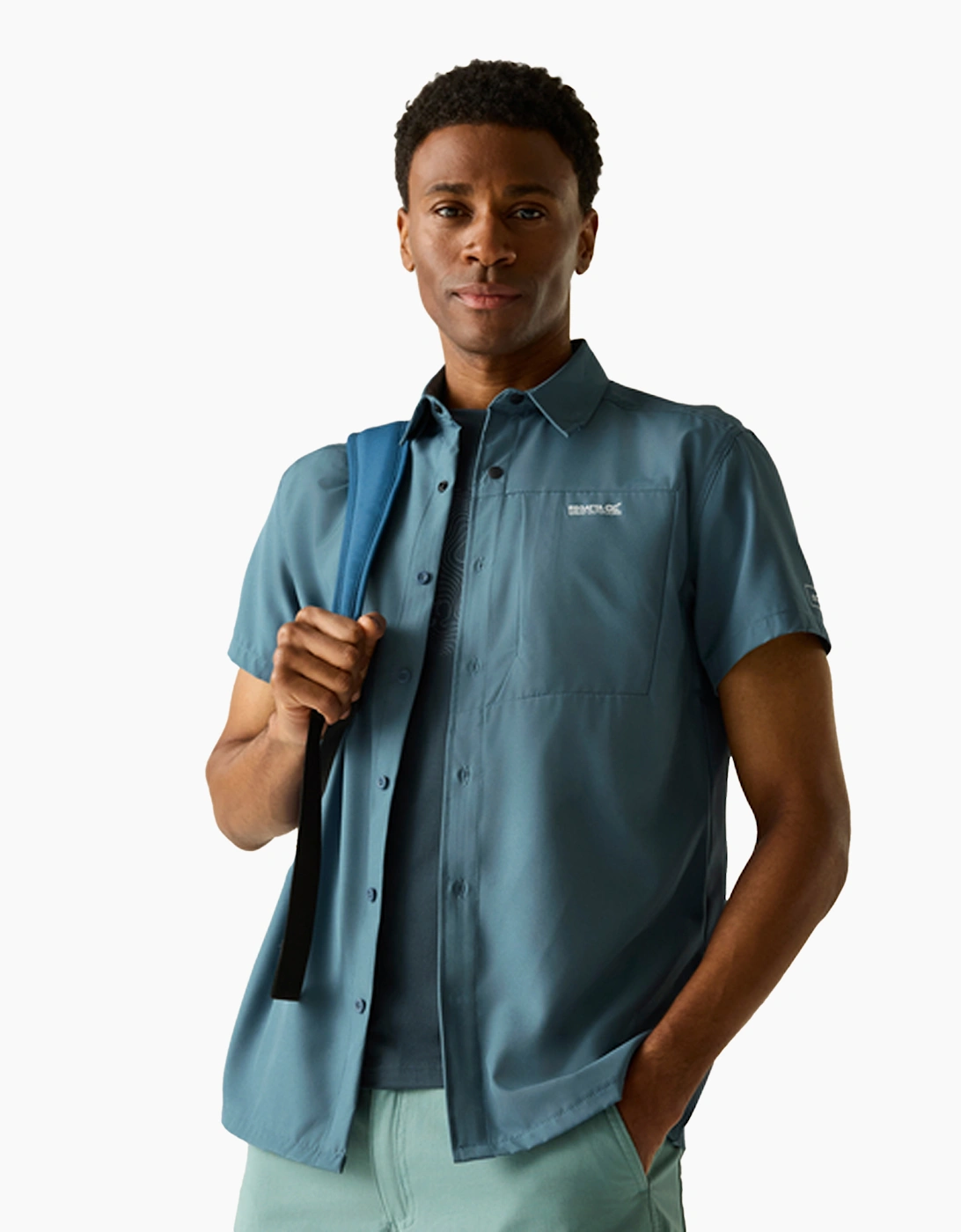 Mens Insect Repellent Short-Sleeved Travel Shirt