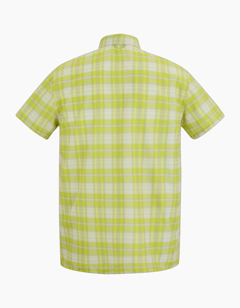 Mens Checked Insect Repellent Short-Sleeved Travel Shirt