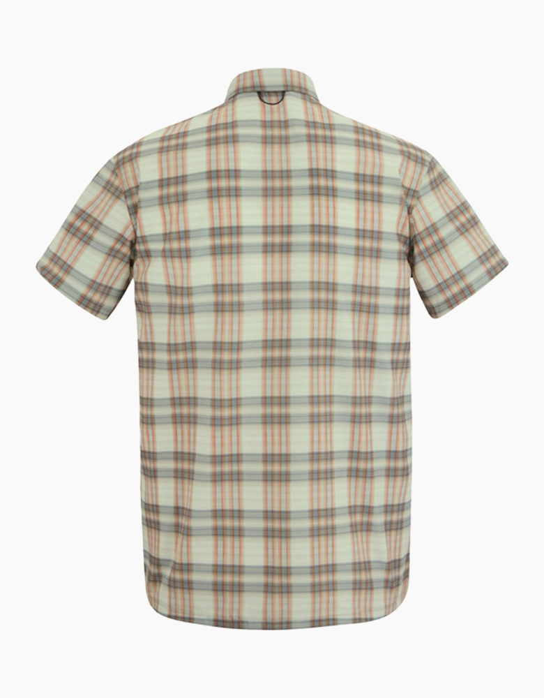 Mens Checked Insect Repellent Short-Sleeved Travel Shirt