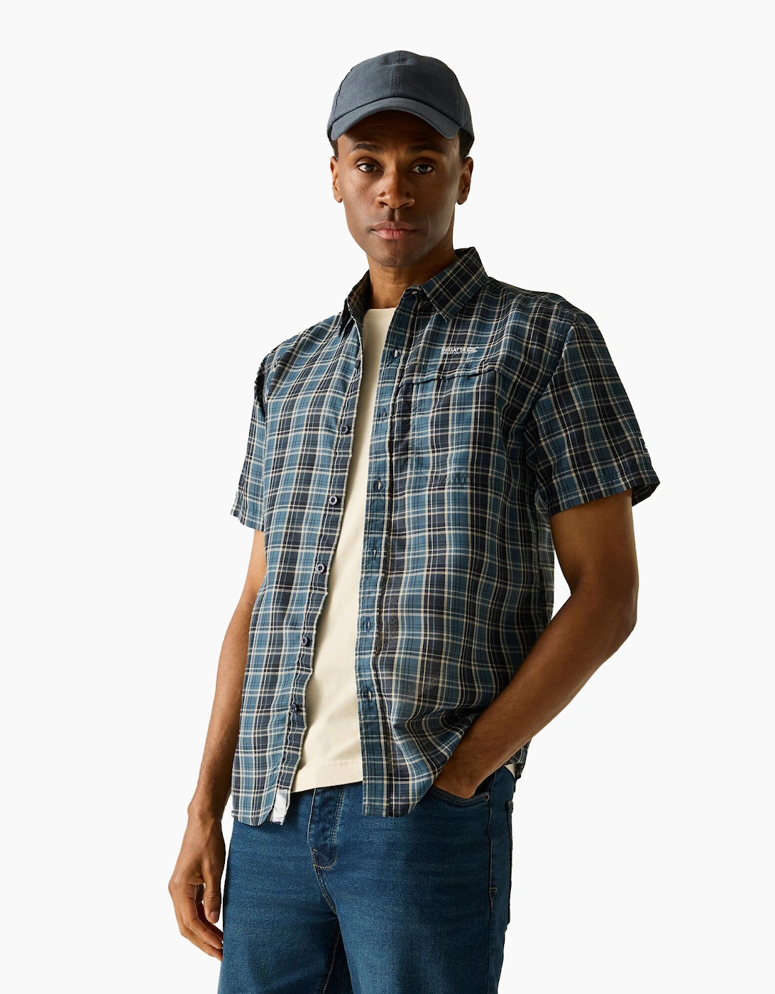 Mens Mindano Multi Check Short-Sleeved Shirt