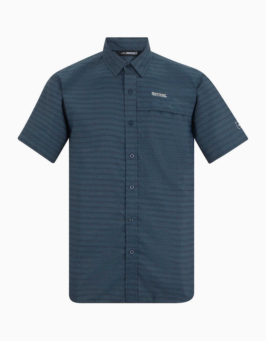 Regatta Men's Blue Mindano Triangle Short-Sleeved Shirt - Size: 42/Regular