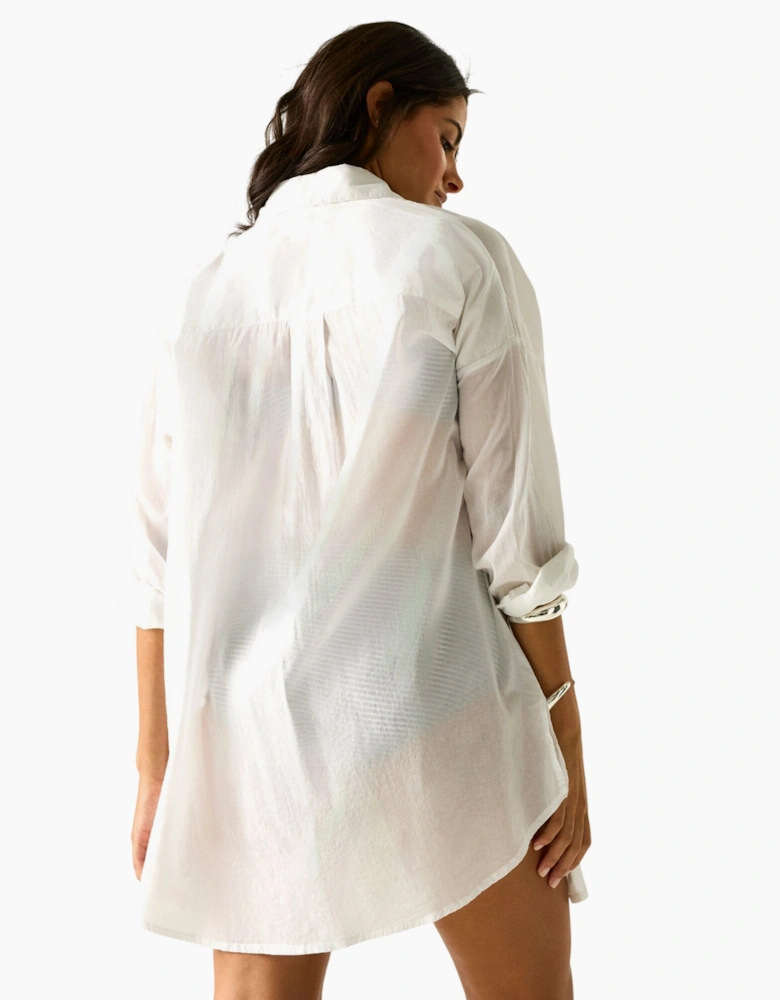 Womens/Ladies Prena Cover Up Plain Beach Shirt