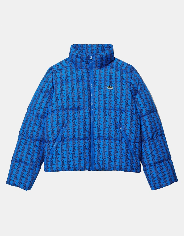 Hooded Monogram Print Puffer Jacket