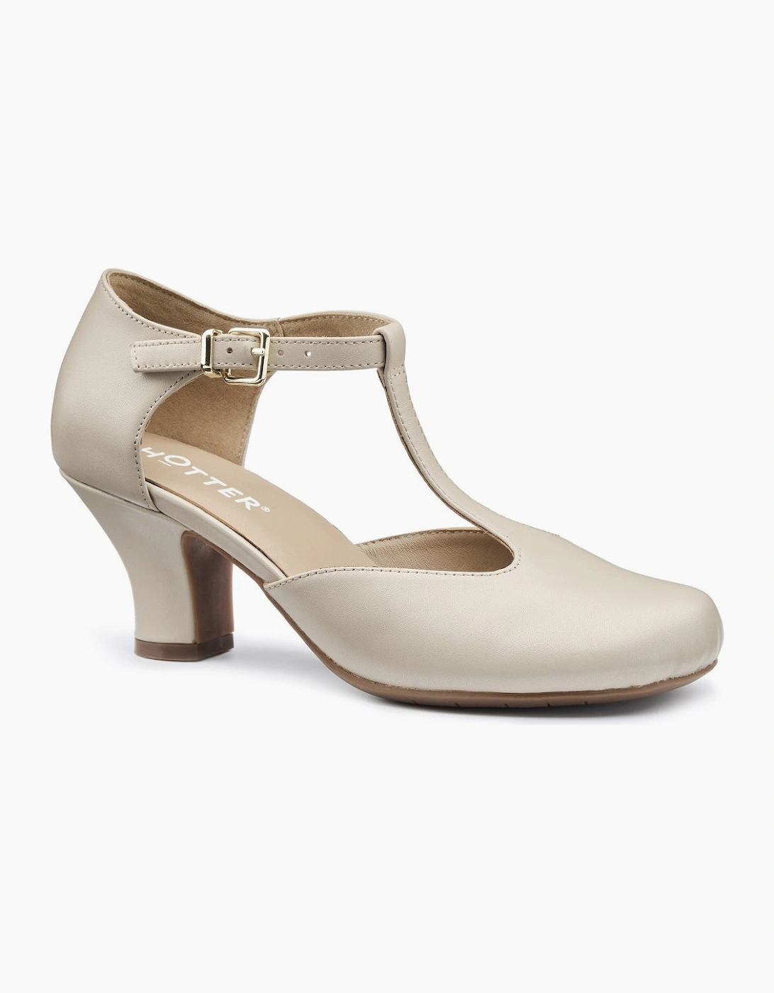 Hotter Women's Tempo Womens T-Bar Court Shoes - Tan - Size: 9