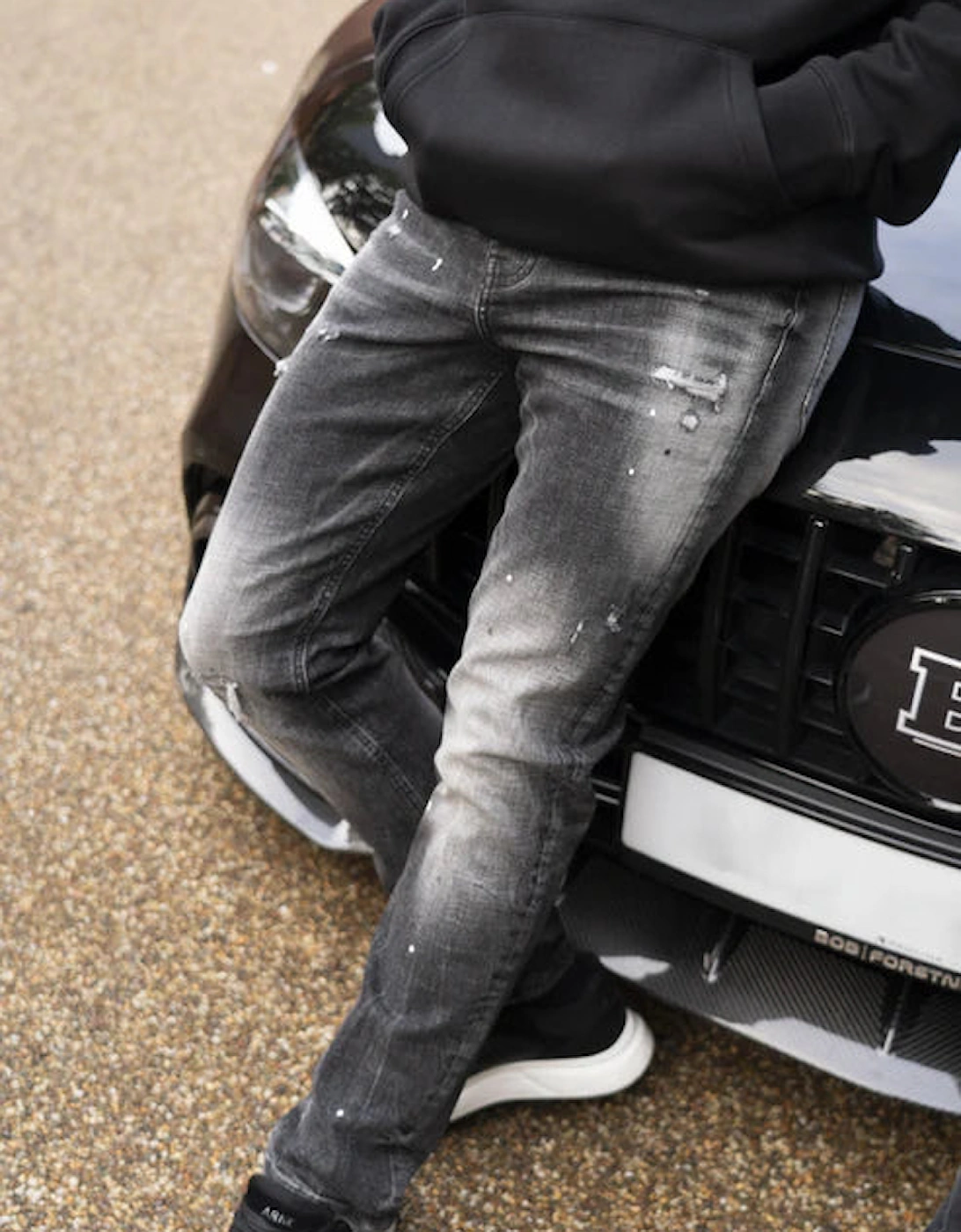 Valere Milano Mosole Rip & Repair Jeans - Black