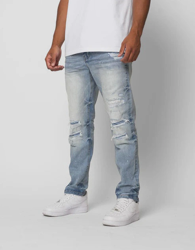 Valere Milano Balancia Rip & Repair Jean - Light Blue