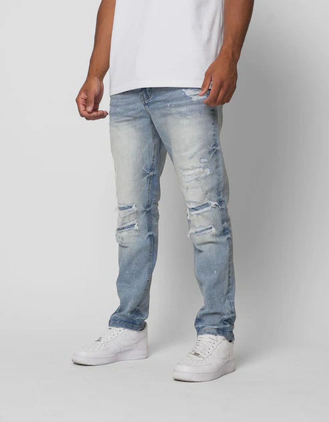 Valere Milano Balancia Rip & Repair Jean - Light Blue, 9 of 8