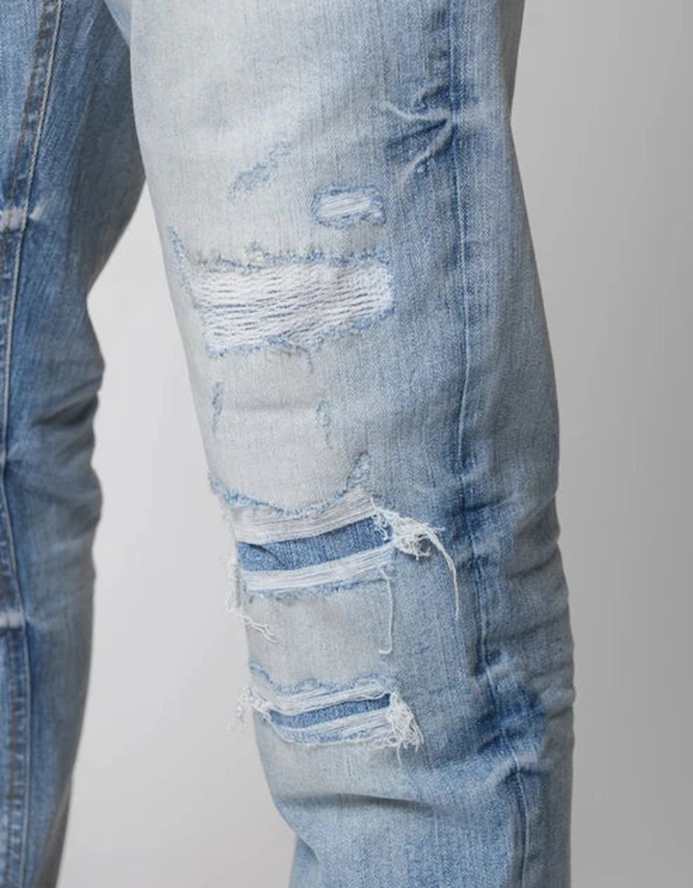 Valere Milano Balancia Rip & Repair Jean - Light Blue