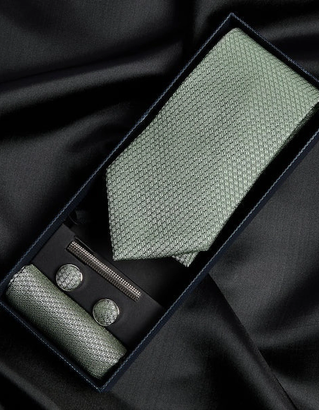 Paul Andrew Textured Tie Set - Sage Green, 4 of 3