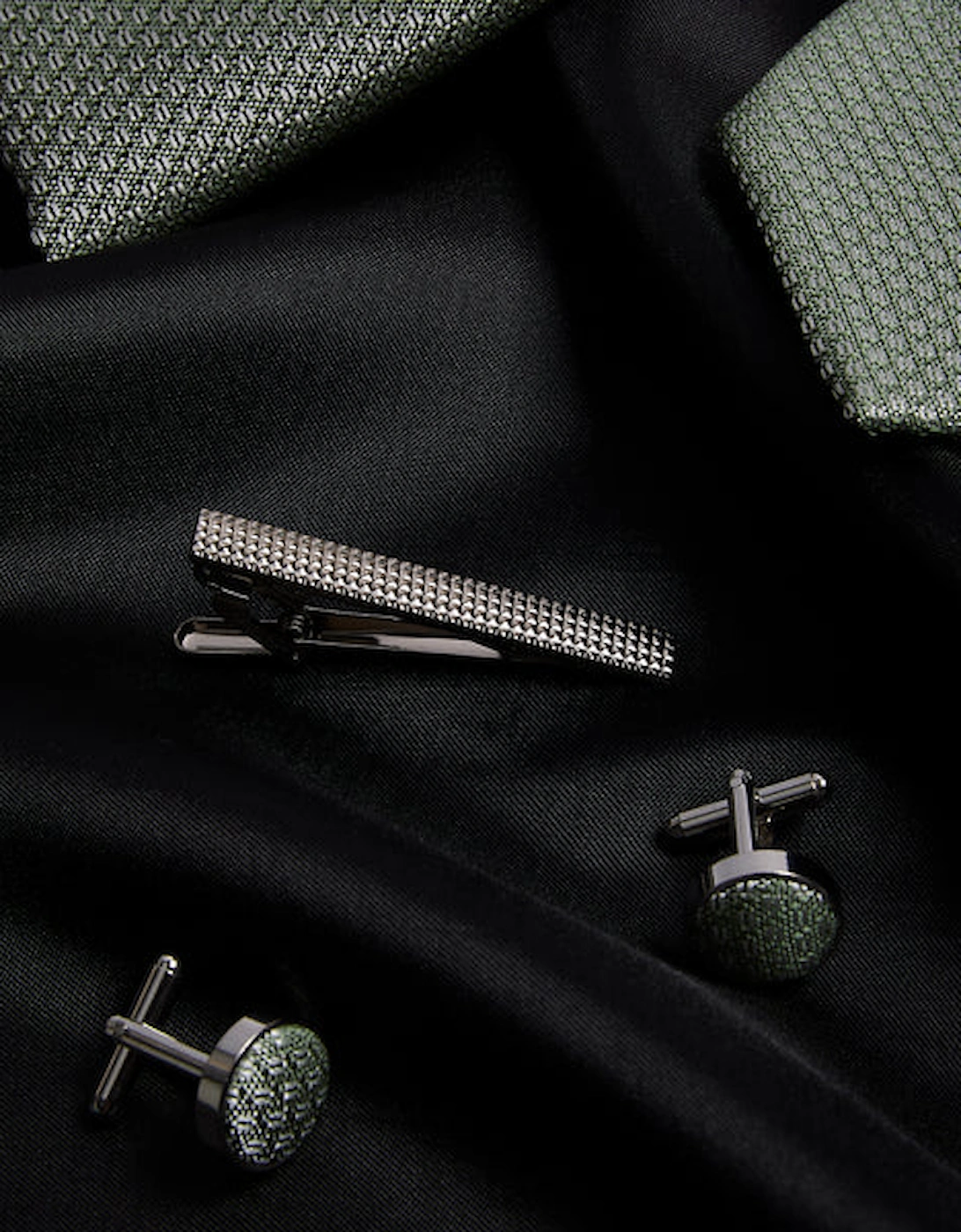 Paul Andrew Textured Tie Set - Sage Green