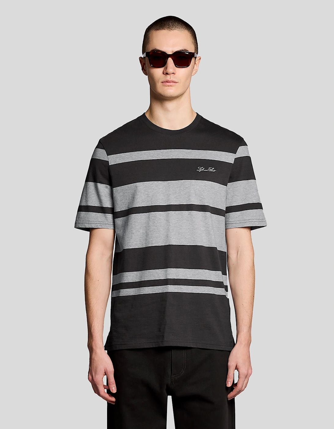 Lyle And Scott Men's Relaxed Fit Stripe T-Shirt  44 Xxl