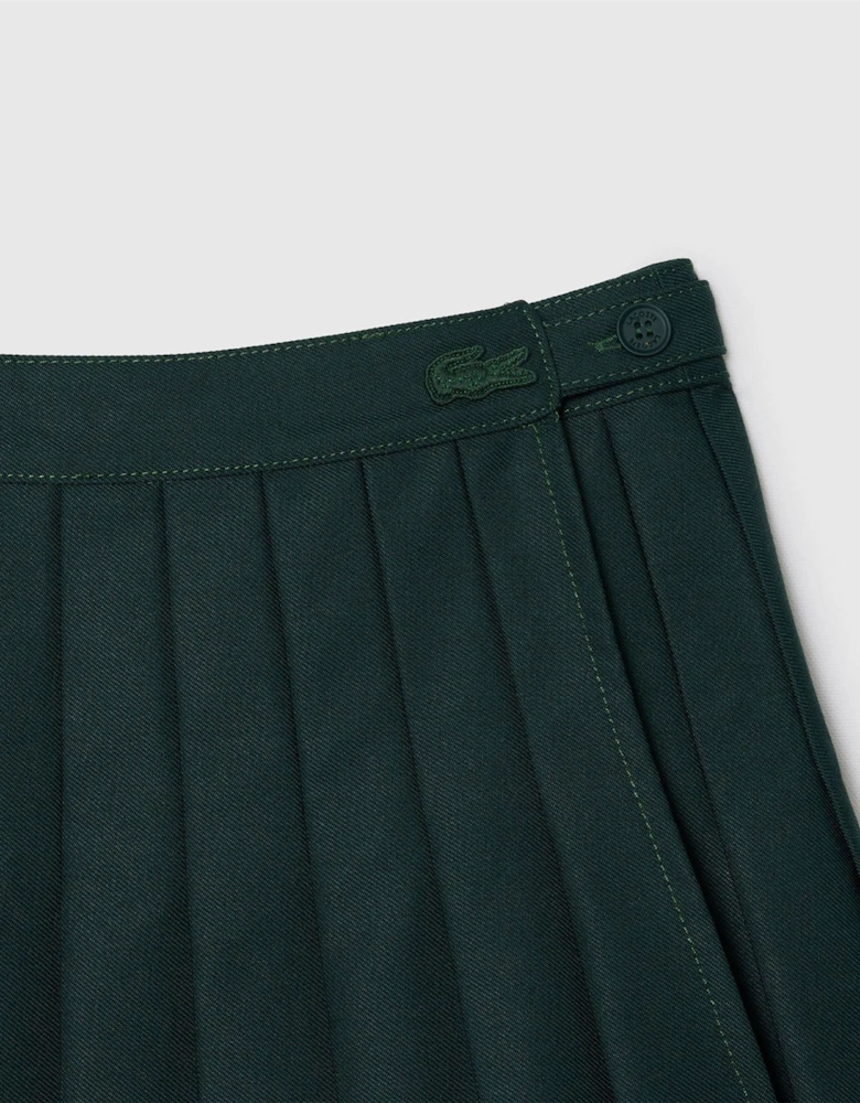 Pleated Twill Skirt