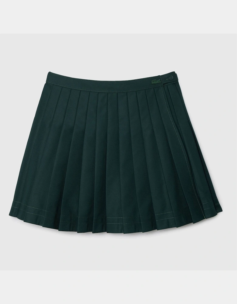 Pleated Twill Skirt