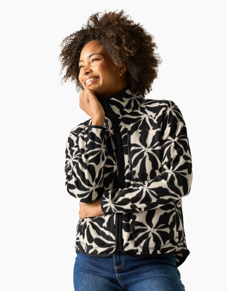 Womens/Ladies Frankie Abstract Floral Full Zip Fleece Jacket