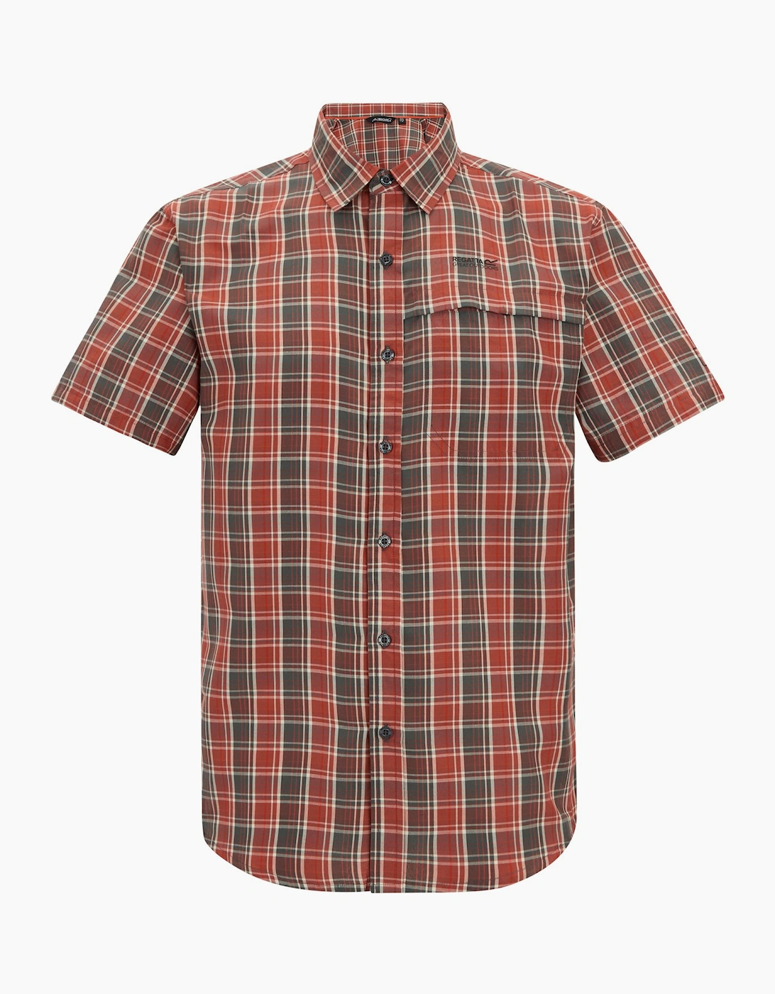 Regatta Men's Red Mindano Multi Check Short-Sleeved Shirt - Size: Regular/36